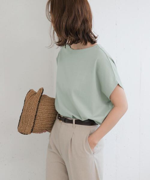 URBAN RESEARCH DOORS（アーバンリサーチドアーズ）の「ドライコットンボートネックプルオーバー（Tシャツ/カットソー・レディース・ミント/ネイビー/オフホワイト/ライトピンク・MEDIUM）」の14枚目の写真