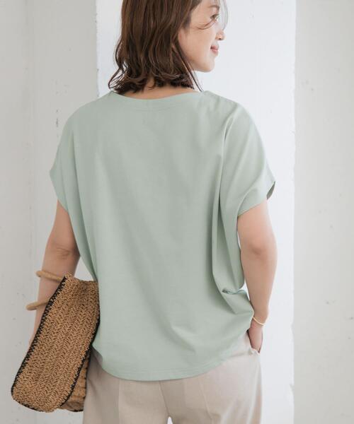 URBAN RESEARCH DOORS（アーバンリサーチドアーズ）の「ドライコットンボートネックプルオーバー（Tシャツ/カットソー・レディース・ミント/ネイビー/オフホワイト/ライトピンク・MEDIUM）」の13枚目の写真