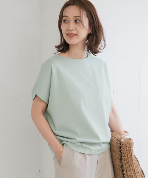 URBAN RESEARCH DOORS（アーバンリサーチドアーズ）の「ドライコットンボートネックプルオーバー（Tシャツ/カットソー・レディース・ミント/ネイビー/オフホワイト/ライトピンク・MEDIUM）」の12枚目の写真