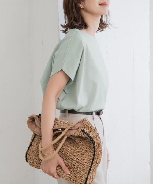 URBAN RESEARCH DOORS（アーバンリサーチドアーズ）の「ドライコットンボートネックプルオーバー（Tシャツ/カットソー・レディース・ミント/ネイビー/オフホワイト/ライトピンク・MEDIUM）」の10枚目の写真