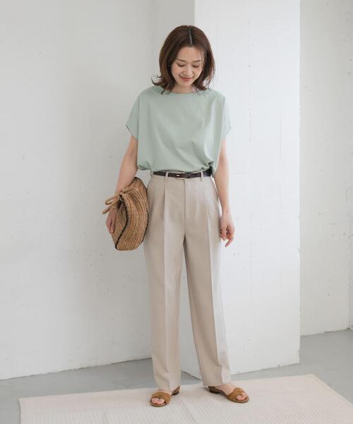 URBAN RESEARCH DOORS（アーバンリサーチドアーズ）の「ドライコットンボートネックプルオーバー（Tシャツ/カットソー・レディース・ミント/ネイビー/オフホワイト/ライトピンク・MEDIUM）」の8枚目の写真