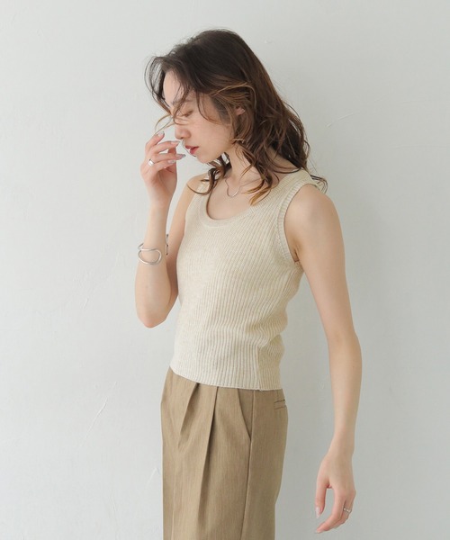 CLEIO（クレイオ）の「【CLEIO】リブニットタンクトップ RIBBED KNIT TANK TOP/737-13676（タンクトップ・レディース・ライトイエロー/アイボリー/ブラック/ライトブルー/ライトピンク・FREE）」の11枚目の写真