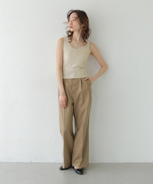 CLEIO（クレイオ）の「【CLEIO】リブニットタンクトップ RIBBED KNIT TANK TOP/737-13676（タンクトップ・レディース・ライトイエロー/アイボリー/ブラック/ライトブルー/ライトピンク・FREE）」の13枚目の写真