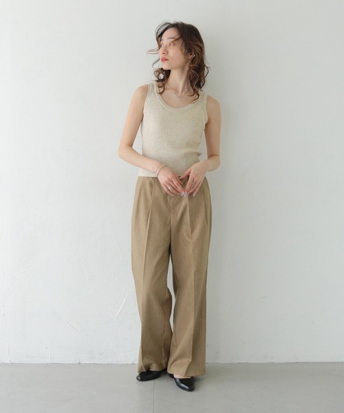 CLEIO（クレイオ）の「【CLEIO】リブニットタンクトップ RIBBED KNIT TANK TOP/737-13676（タンクトップ・レディース・ライトイエロー/アイボリー/ブラック/ライトブルー/ライトピンク・FREE）」の14枚目の写真