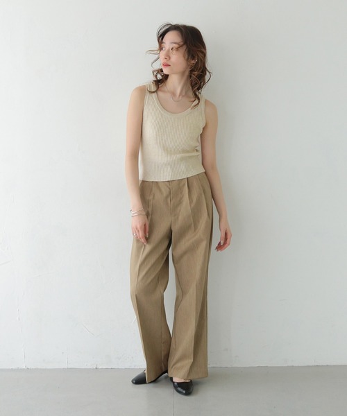 CLEIO（クレイオ）の「【CLEIO】リブニットタンクトップ RIBBED KNIT TANK TOP/737-13676（タンクトップ・レディース・ライトイエロー/アイボリー/ブラック/ライトブルー/ライトピンク・FREE）」の15枚目の写真