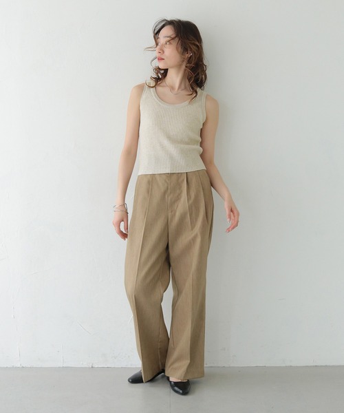 CLEIO（クレイオ）の「【CLEIO】リブニットタンクトップ RIBBED KNIT TANK TOP/737-13676（タンクトップ・レディース・ライトイエロー/アイボリー/ブラック/ライトブルー/ライトピンク・FREE）」の16枚目の写真