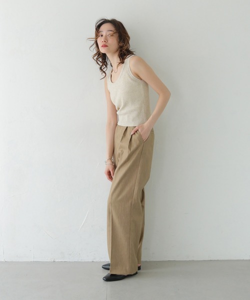 CLEIO（クレイオ）の「【CLEIO】リブニットタンクトップ RIBBED KNIT TANK TOP/737-13676（タンクトップ・レディース・ライトイエロー/アイボリー/ブラック/ライトブルー/ライトピンク・FREE）」の17枚目の写真