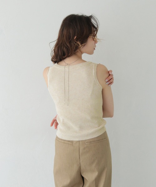 CLEIO（クレイオ）の「【CLEIO】リブニットタンクトップ RIBBED KNIT TANK TOP/737-13676（タンクトップ・レディース・ライトイエロー/アイボリー/ブラック/ライトブルー/ライトピンク・FREE）」の12枚目の写真