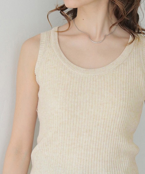 CLEIO（クレイオ）の「【CLEIO】リブニットタンクトップ RIBBED KNIT TANK TOP/737-13676（タンクトップ・レディース・ライトイエロー/アイボリー/ブラック/ライトブルー/ライトピンク・FREE）」の9枚目の写真