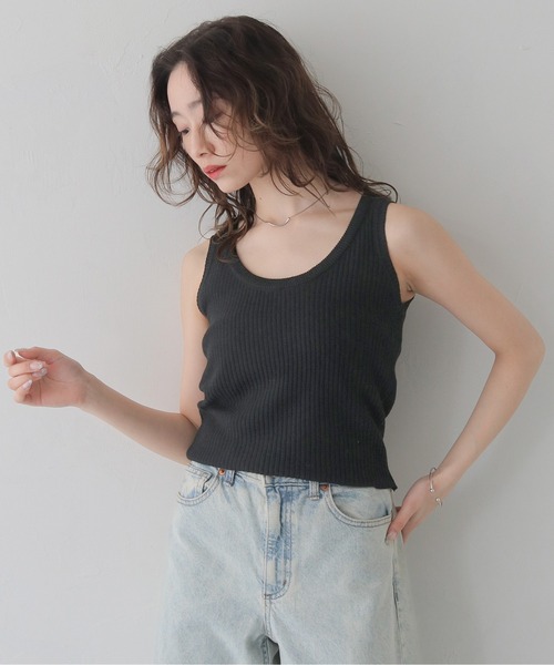 CLEIO（クレイオ）の「【CLEIO】リブニットタンクトップ RIBBED KNIT TANK TOP/737-13676（タンクトップ・レディース・ライトイエロー/アイボリー/ブラック/ライトブルー/ライトピンク・FREE）」の19枚目の写真