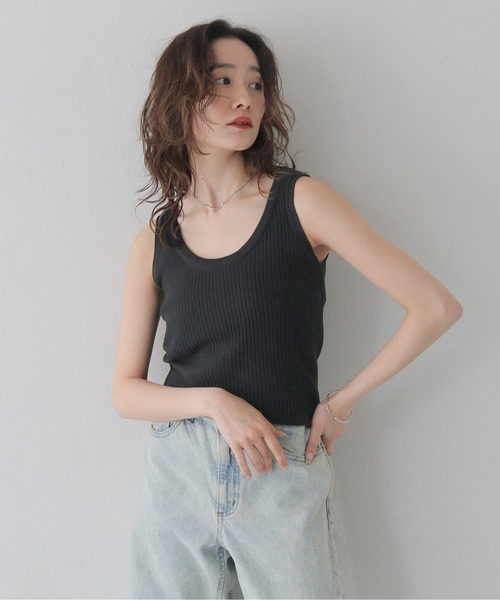 CLEIO（クレイオ）の「【CLEIO】リブニットタンクトップ RIBBED KNIT TANK TOP/737-13676（タンクトップ・レディース・ライトイエロー/アイボリー/ブラック/ライトブルー/ライトピンク・FREE）」の20枚目の写真