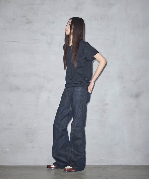 NVRFRGT（ネヴァーフォーゲット）の「別注　COATING 3D TWISTED  LEG JEANS（デニムパンツ・メンズ・ブラック・1/2/3）」の12枚目の写真