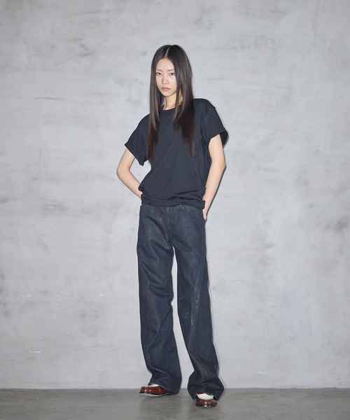 NVRFRGT（ネヴァーフォーゲット）の「別注　COATING 3D TWISTED  LEG JEANS（デニムパンツ・メンズ・ブラック・1/2/3）」の13枚目の写真