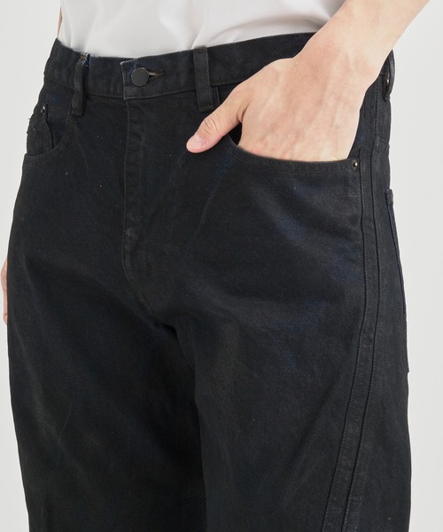 NVRFRGT（ネヴァーフォーゲット）の「別注　COATING 3D TWISTED  LEG JEANS（デニムパンツ・メンズ・ブラック・1/2/3）」の7枚目の写真