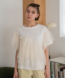 【Nu】チュールドッキングTシャツ