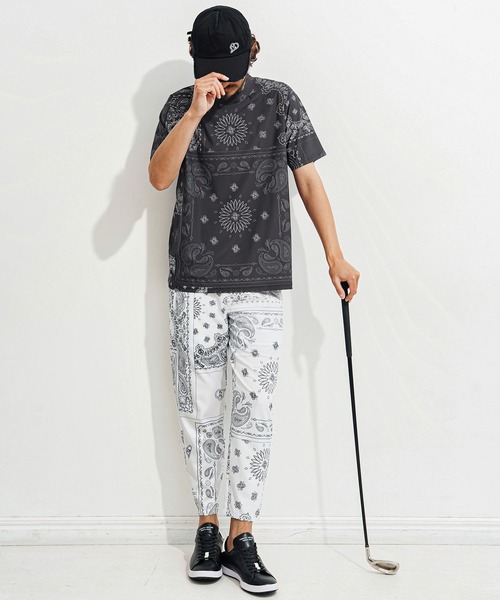 1minute 1second(ワンミニットワンセカンド)の「mt9673-bandana pattern mock neck T モックネックTシャツ(Tシャツ/カットソー・メンズ・ブラック×ホワイト/ホワイト×ブラック/ホワイト×ブルー・S/M/L/XL)」の18枚目の写真