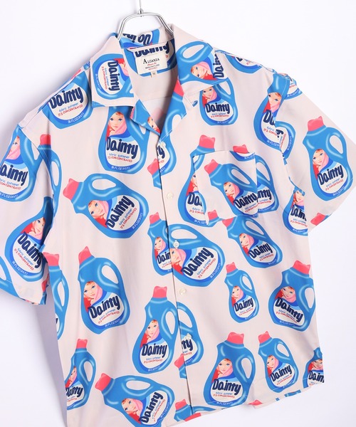 WESTSEA(ウエストシー)の「総柄 オープンカラーシャツ レトロポップ柄(シャツ/ブラウス・メンズ・サックスブルー/ピンク/イエロー/パープル/ホワイト/ホワイト系その他/ブラック/ブラック系その他・M/L/XL)」の8枚目の写真