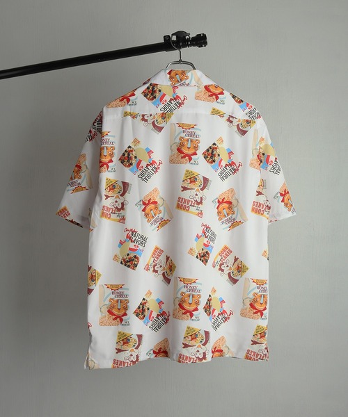 WESTSEA(ウエストシー)の「総柄 オープンカラーシャツ レトロポップ柄(シャツ/ブラウス・メンズ・サックスブルー/ピンク/イエロー/パープル/ホワイト/ホワイト系その他/ブラック/ブラック系その他・M/L/XL)」の10枚目の写真