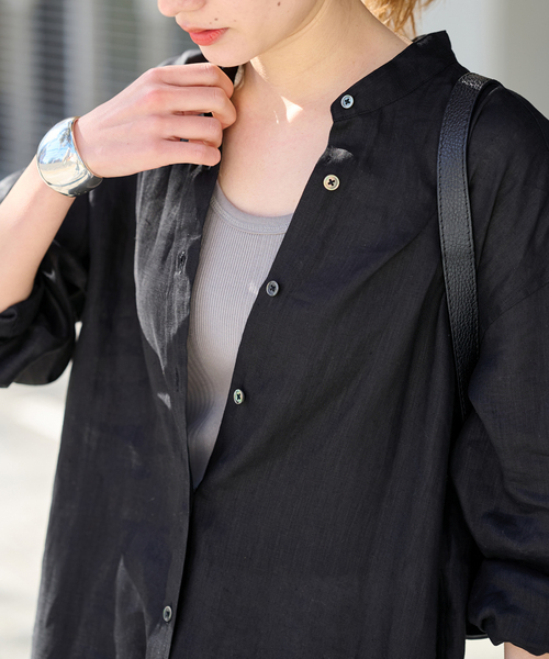 FRAMeWORK（フレームワーク）の「≪WEB限定追加≫フレンチリネンシャツワンピース（ワンピース・レディース・グリーン/ブラック/ブラウン・FREE）」の11枚目の写真