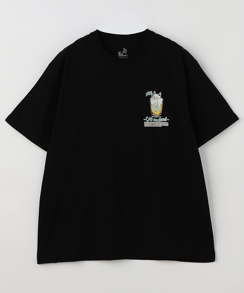売れ筋商品|||go slow caravan ゴースローキャラバン RAY綿 猫と麦酒TEE~無限麦酒2~ 送料無料 ユニセックス M L  ねこ 黒猫 白猫 ネコ 酒 ビール 半袖 コットン 綿100％ go slow caravan 2025春夏新作 ゴースローキャラバン RAY綿 猫と