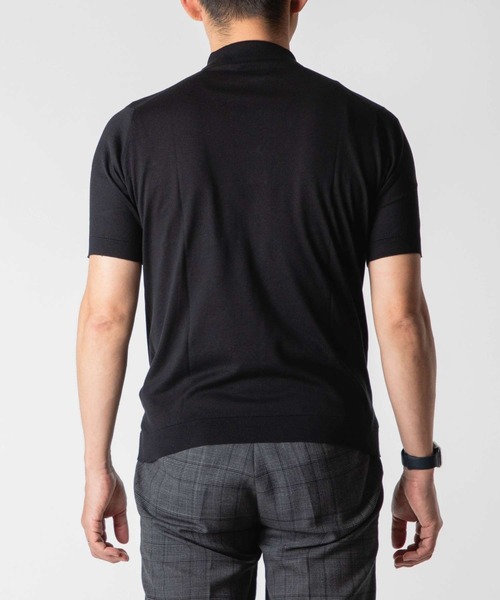 JOHN SMEDLEY(ジョンスメドレー)の「JOHN SMEDLEY REID ジョンスメドレー 半袖コットンニット ポロシャツ(ポロシャツ・メンズ・ネイビー/ベージュ系1/ブラック・MEDIUM/LARGE/X-LARGE/SMALL)」の5枚目の写真