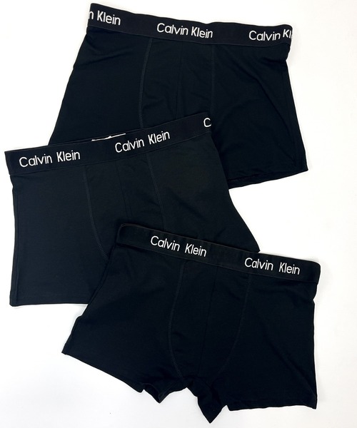 Calvin Klein（カルバン・クライン）の「【CALVIN KLEIN】 カルバンクライン Low Rise Trunk 3pk BLK Calvin Klein Underwear コットン ストレッチ ボクサーパンツ ブラック 3枚パック（ボクサーパンツ・メンズ・ブラック・S/M/L/XL）」の3枚目の写真