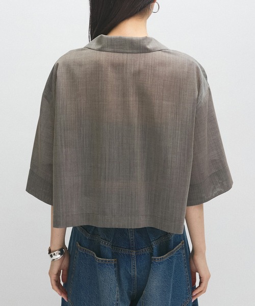 ADAM ET ROPE'(アダムエロペ)の「【接触冷感】ショートシャツジャケット(シャツ/ブラウス・レディース・ブラック/ベージュ・FREE)」の18枚目の写真