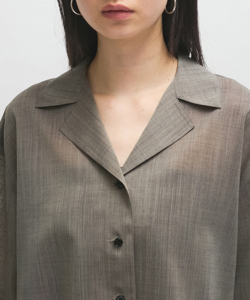 ADAM ET ROPE'(アダムエロペ)の「【接触冷感】ショートシャツジャケット(シャツ/ブラウス・レディース・ブラック/ベージュ・FREE)」の17枚目の写真