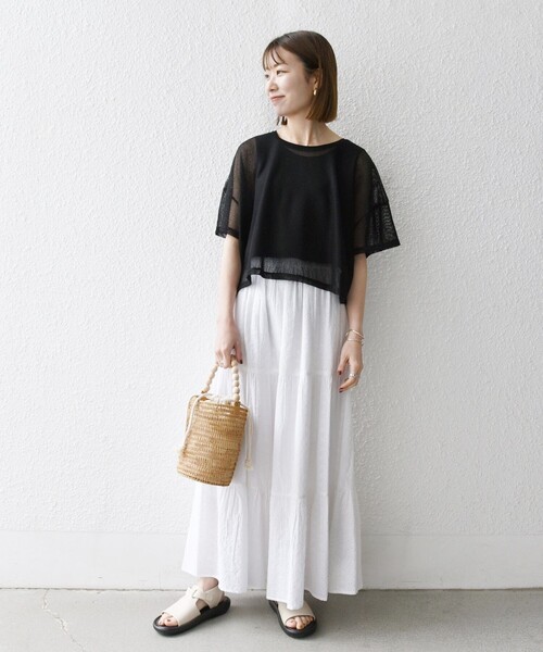 SHIPS for women / シップスウィメン SHIPS any:〈手洗い可能〉メッシュ シアー ワイド TEE × タンク セット SHIPS any:〈手洗い可能〉メッシュ シアー ワイド TEE × タンク