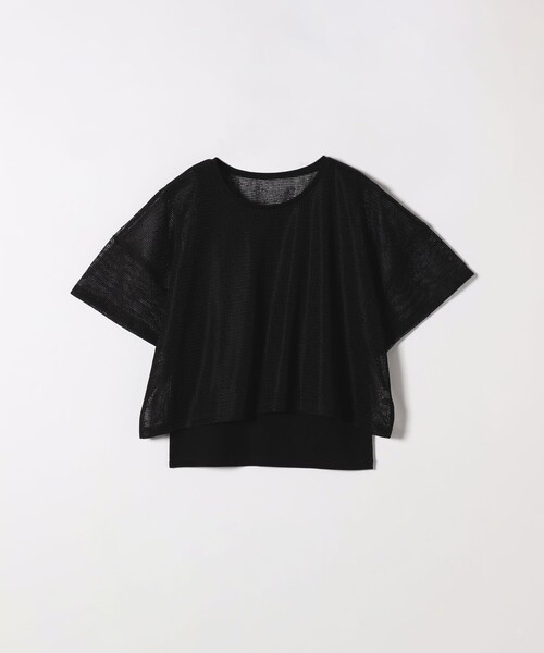 SHIPS any(シップス エニィ)の「SHIPS any:〈手洗い可能〉メッシュ シアー ワイド TEE × タンク セット(Tシャツ/カットソー・レディース・キャメル/オフホワイト/ブラック・ONE SIZE)」の20枚目の写真