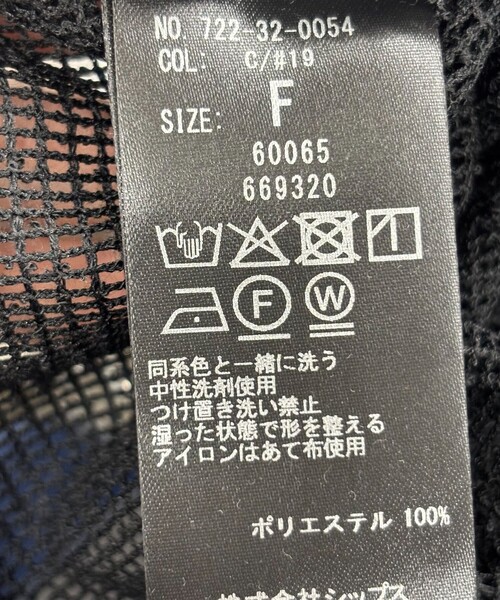 SHIPS any(シップス エニィ)の「SHIPS any:〈手洗い可能〉メッシュ シアー ワイド TEE × タンク セット(Tシャツ/カットソー・レディース・キャメル/オフホワイト/ブラック・ONE SIZE)」の4枚目の写真