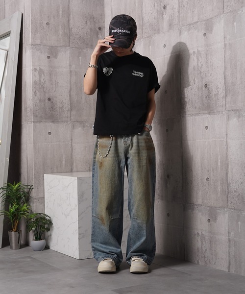 #MEMORY（メモリー）の「【MEMORY】ハート発砲 半袖 Tシャツ / Heart Firing Short-Sleeved T-Shirt（Tシャツ/カットソー・メンズ・ブラック/ブラウン/ホワイト/ネイビー・M/L/XL）」の15枚目の写真