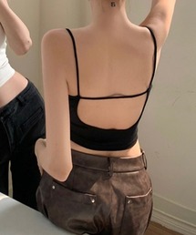 【カップ付き】バックオープンデザインキャミソール