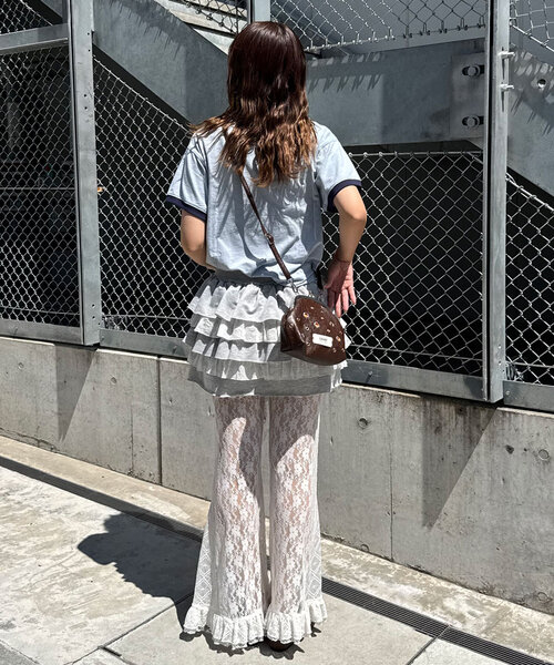 CIAOPANIC(チャオパニック)の「レースフレアレイヤードフリルパンツ(その他パンツ・レディース・アイボリー/ブラック/ホワイト/ブラウン・1/0)」の10枚目の写真