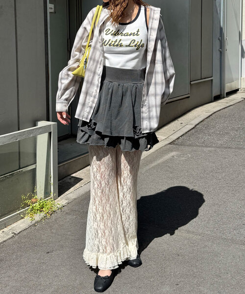 レースフレアレイヤードフリルパンツ（その他パンツ