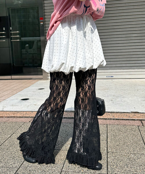 CIAOPANIC(チャオパニック)の「レースフレアレイヤードフリルパンツ(その他パンツ・レディース・アイボリー/ブラック/ホワイト/ブラウン・1/0)」の19枚目の写真