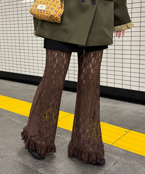 レースフレアレイヤードフリルパンツ（その他パンツ）｜CIAOPANIC