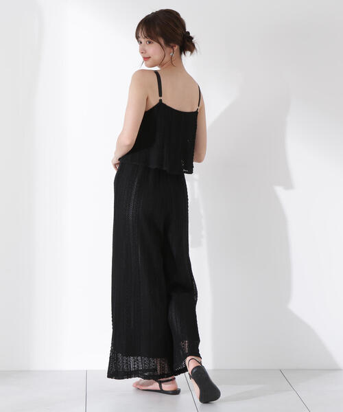 PROPORTION BODY DRESSING（プロポーションボディドレッシング）の「＜Ｅ＞レースキャミロンパース / 1215147601（サロペット/オーバーオール・レディース・ブラック/ホワイト系その他・SMALL/MEDIUM）」の4枚目の写真