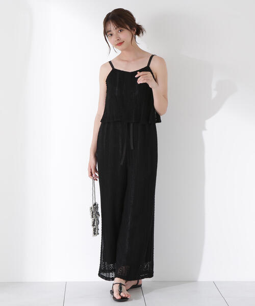 PROPORTION BODY DRESSING（プロポーションボディドレッシング）の「＜Ｅ＞レースキャミロンパース / 1215147601（サロペット/オーバーオール・レディース・ブラック/ホワイト系その他・SMALL/MEDIUM）」の7枚目の写真