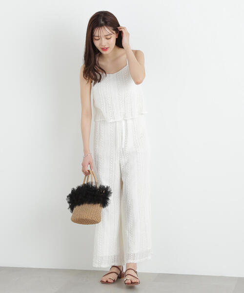 PROPORTION BODY DRESSING（プロポーションボディドレッシング）の「＜Ｅ＞レースキャミロンパース / 1215147601（サロペット/オーバーオール・レディース・ブラック/ホワイト系その他・SMALL/MEDIUM）」の13枚目の写真