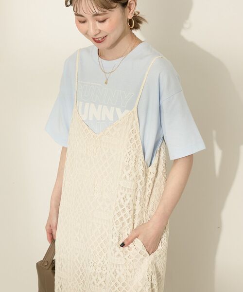 AMERICAN HOLIC(アメリカンホリック)の「SUNNY Tシャツ(Tシャツ/カットソー・レディース・杢グレー/サックスブルー/オフホワイト・L/M)」の22枚目の写真