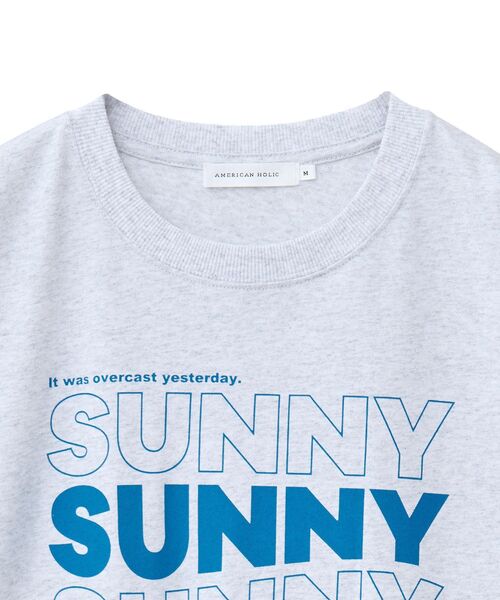 AMERICAN HOLIC(アメリカンホリック)の「SUNNY Tシャツ(Tシャツ/カットソー・レディース・杢グレー/サックスブルー/オフホワイト・L/M)」の15枚目の写真