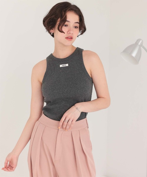 titivate（ティティベイト）の「カップ付きロゴタグアメスリタンクトップ（タンクトップ・レディース・グレー系その他/ブラック/ライトブルー/ライトピンク/オフホワイト・M）」の4枚目の写真