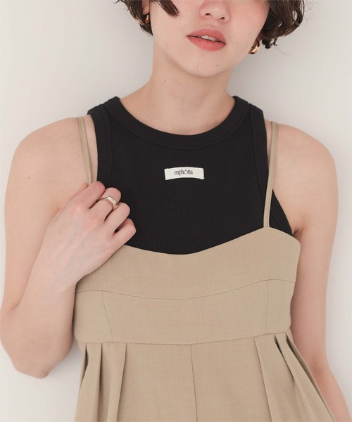 titivate（ティティベイト）の「カップ付きロゴタグアメスリタンクトップ（タンクトップ・レディース・グレー系その他/ブラック/ライトブルー/ライトピンク/オフホワイト・M）」の3枚目の写真