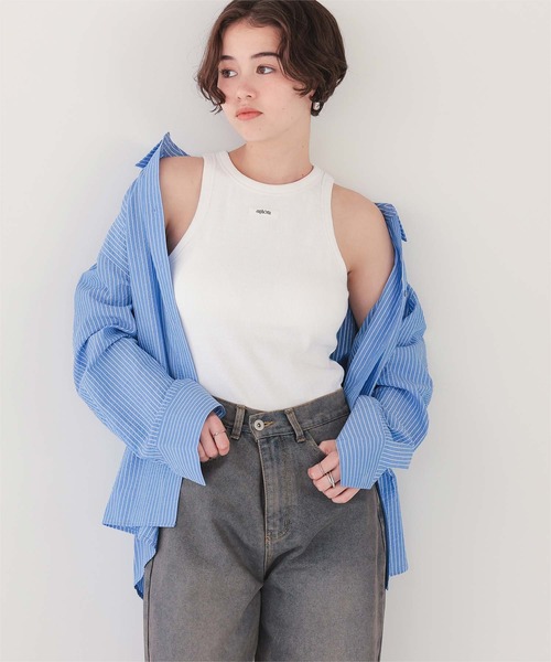 titivate（ティティベイト）の「カップ付きロゴタグアメスリタンクトップ（タンクトップ・レディース・グレー系その他/ブラック/ライトブルー/ライトピンク/オフホワイト・M）」の11枚目の写真