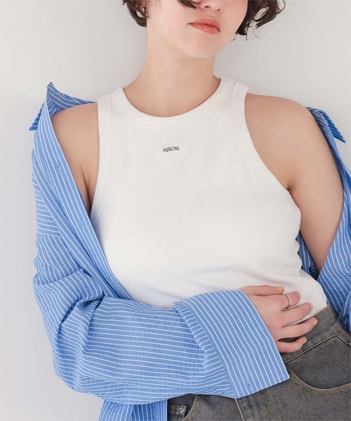 titivate（ティティベイト）の「カップ付きロゴタグアメスリタンクトップ（タンクトップ・レディース・グレー系その他/ブラック/ライトブルー/ライトピンク/オフホワイト・M）」の12枚目の写真