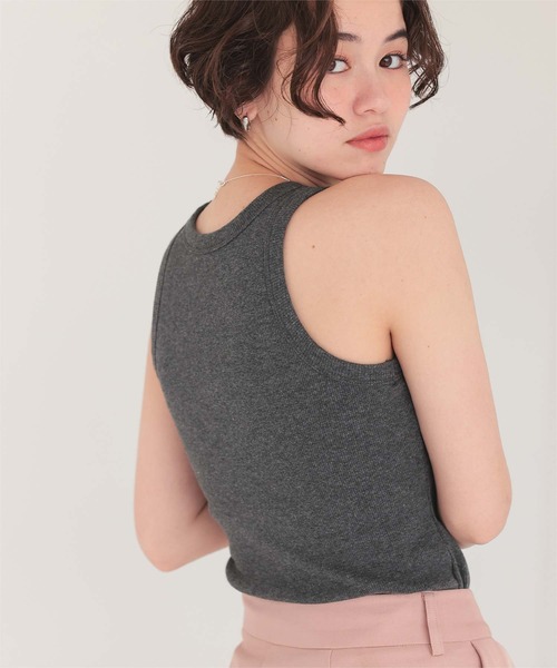 titivate（ティティベイト）の「カップ付きロゴタグアメスリタンクトップ（タンクトップ・レディース・グレー系その他/ブラック/ライトブルー/ライトピンク/オフホワイト・M）」の6枚目の写真