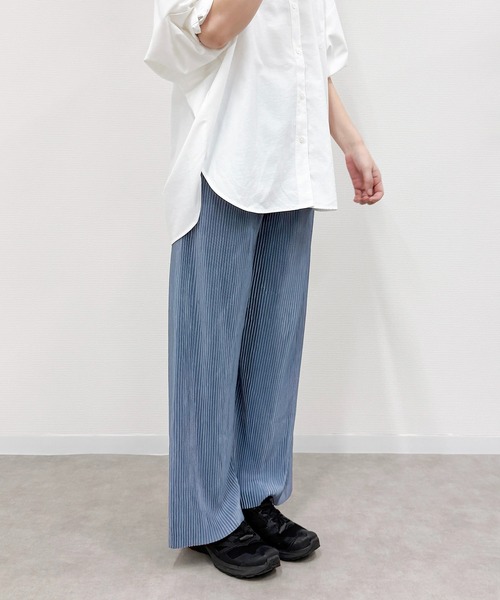 SHIZUTA(シズタ)の「SZT: シワになりにくいプリーツワイドパンツ シルエットのきれいなワイドパンツ ウェストゴム イージーパンツ(その他パンツ・レディース・ブラック/サックスブルー/ピンク・M/L)」の12枚目の写真