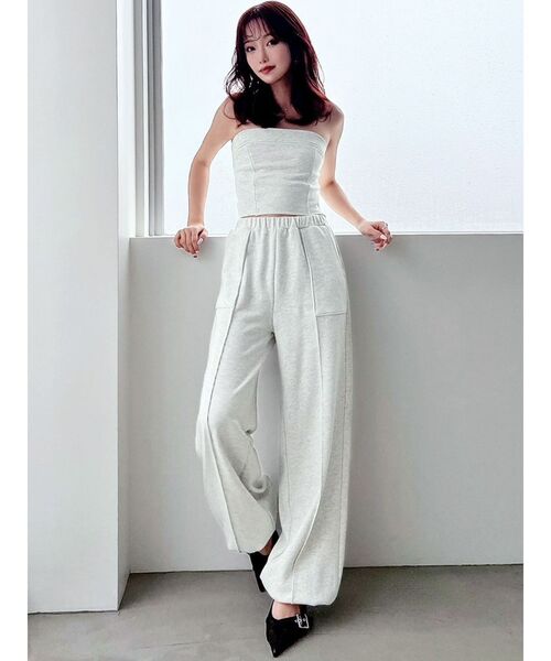 RESEXXY（リゼクシー）の「ピンタックスウェットパンツ【セットアップ着用可能】（スウェットパンツ・レディース・ブラック/チャコールグレー/ライトグレー・FREE）」の17枚目の写真