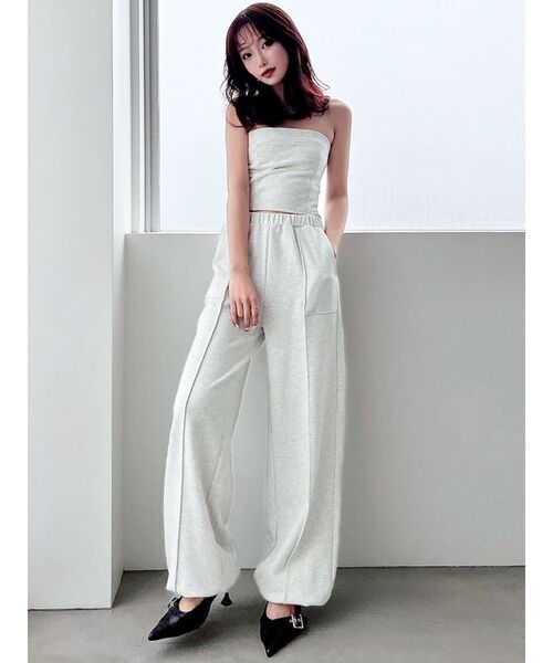 RESEXXY（リゼクシー）の「ピンタックスウェットパンツ【セットアップ着用可能】（スウェットパンツ・レディース・ブラック/チャコールグレー/ライトグレー・FREE）」の18枚目の写真